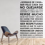 Spanish Version NORMAS DE CASA House Rules Wall Sticker