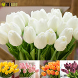 Umiwe 10/30pcs PU Fake Artificial Silk Tulips Flores Artificiales Bouquets Party Artificial Flowers For Home Wedding Decoration
