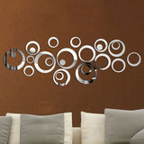 Fashion Home Decor Circles Mirror Style Removable