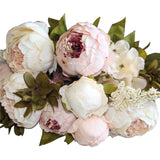 Umiwe 13 Heads European Style Fake Artificial Peony Silk Decorative Party Flowers For Home Hotel Wedding Office Garden Decor