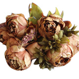 Umiwe 13 Heads European Style Fake Artificial Peony Silk Decorative Party Flowers For Home Hotel Wedding Office Garden Decor