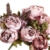 Umiwe 13 Heads European Style Fake Artificial Peony Silk Decorative Party Flowers For Home Hotel Wedding Office Garden Decor