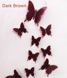 FoodyMine 12Pcs PVC 3D Wonderful Art Butterfly Design Wall Stickers Decals Home Decor Poster for Rooms wedding wall Decorations