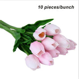Umiwe 10/30pcs PU Fake Artificial Silk Tulips Flores Artificiales Bouquets Party Artificial Flowers For Home Wedding Decoration