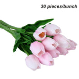 Umiwe 10/30pcs PU Fake Artificial Silk Tulips Flores Artificiales Bouquets Party Artificial Flowers For Home Wedding Decoration