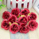 Mini Artificial Flowers Silk Roses Heads
