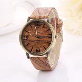 Casual relojes mujer leather Wooden grain Analog quartz watch Fashion hour clock female wood women montre femme ladies watches