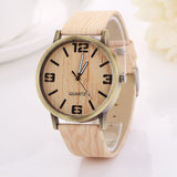 Casual relojes mujer leather Wooden grain Analog quartz watch Fashion hour clock female wood women montre femme ladies watches