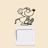 DIY Funny Cute Black Cat Dog Rat Mouse Animls Switch Decal Wall Stickers Home Decals Bedroom Kids Room Light Parlor Decor