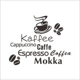 Delicious coffee cup vinyl quote removable wall Stickers