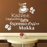 Delicious coffee cup vinyl quote removable wall Stickers