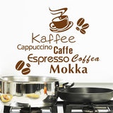 Delicious coffee cup vinyl quote removable wall Stickers