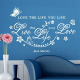 Live Life Love Wall sticker Quotes wall decals vinyl decal Living room Bedroom decoration Wallpaper