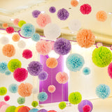 Diy Multi Colour 4" 6" 8" mixed Sizes 15pcs Paper Flowers Ball Wedding Home Birthday Party Car Decoration Tissue Paper Pom Poms