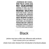 Spanish Version NORMAS DE CASA House Rules Wall Sticker