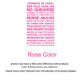 Spanish Version NORMAS DE CASA House Rules Wall Sticker