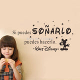 Spanish Quotes Si Puedes Sonarlo Puedes Hacerlo Wall Stickers Inspirational Words Wall Decals Vinyl Art Mural for Home Decor