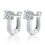 2016 New Arrival best friends 925 sterling silver earings U shape stud earrings for women white zircon earrings