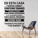 Spanish EN ESTA CASA House Rules Wall Sticker