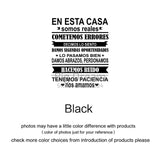 Spanish EN ESTA CASA House Rules Wall Sticker