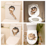 DIY 3D Vivid Cats Toilet Switch Stickers Cartoon Switch Cover Protected Wall Stickers Vinyl Decals For Home Decor Poster Mural