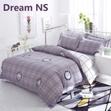 Plaid Bedding Set 4pcs polyester Cotton Duvet Cover Bed Sheet 2pcs Pillowcases Bedroom Textile Bed Linen Queen Kids Bed Set
