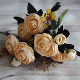 New Hot Vivid 6 Branches Autumn Artificial Fake Camellia Flower Home Room Bridal Hydrangea Decor Real Touch
