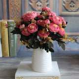 New Hot Vivid 6 Branches Autumn Artificial Fake Camellia Flower Home Room Bridal Hydrangea Decor Real Touch