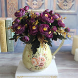 New Hot Vivid 6 Branches Autumn Artificial Fake Camellia Flower Home Room Bridal Hydrangea Decor Real Touch