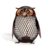 Tooarts Owl Shaped Figurine Piggy Bank Money Box Metal Figurine Coin Box Saving Box Home Decor Decoration Crafts Gift For Kids