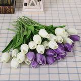 Luyue 31pcsTulip Artificial Flower PU artificial bouquet Real touch flowers For Home Wedding decorative flowers & wreaths