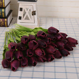 Luyue 31pcsTulip Artificial Flower PU artificial bouquet Real touch flowers For Home Wedding decorative flowers & wreaths