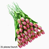 Luyue 31pcsTulip Artificial Flower PU artificial bouquet Real touch flowers For Home Wedding decorative flowers & wreaths