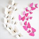 Hot Sale 3D Butterfly Wall Decals 12pcs/Set 6big+6small PVC 3D Butterfly Wall Sticker for Home Decoration