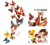Hot Sale 3D Butterfly Wall Decals 12pcs/Set 6big+6small PVC 3D Butterfly Wall Sticker for Home Decoration