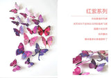 Hot Sale 3D Butterfly Wall Decals 12pcs/Set 6big+6small PVC 3D Butterfly Wall Sticker for Home Decoration