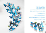 Hot Sale 3D Butterfly Wall Decals 12pcs/Set 6big+6small PVC 3D Butterfly Wall Sticker for Home Decoration