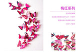 Hot Sale 3D Butterfly Wall Decals 12pcs/Set 6big+6small PVC 3D Butterfly Wall Sticker for Home Decoration