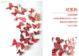 Hot Sale 3D Butterfly Wall Decals 12pcs/Set 6big+6small PVC 3D Butterfly Wall Sticker for Home Decoration