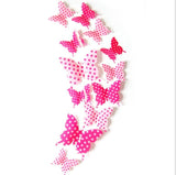 Hot Sale 3D Butterfly Wall Decals 12pcs/Set 6big+6small PVC 3D Butterfly Wall Sticker for Home Decoration