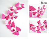Hot Sale 3D Butterfly Wall Decals 12pcs/Set 6big+6small PVC 3D Butterfly Wall Sticker for Home Decoration