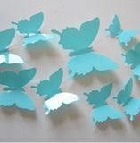 Hot Sale 3D Butterfly Wall Decals 12pcs/Set 6big+6small PVC 3D Butterfly Wall Sticker for Home Decoration