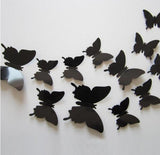 Hot Sale 3D Butterfly Wall Decals 12pcs/Set 6big+6small PVC 3D Butterfly Wall Sticker for Home Decoration