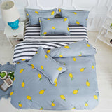 Valanorean Home Bedding Sets Lemon stripes