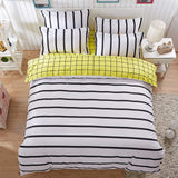 Valanorean Home Bedding Sets Lemon stripes