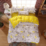 Valanorean Home Bedding Sets Lemon stripes