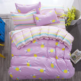 Valanorean Home Bedding Sets Lemon stripes