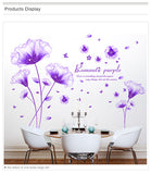 Flower Wall Sticker Purple Color Romantic
