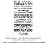 Spanish Home rules words wall sticker