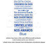 Spanish Home rules words wall sticker